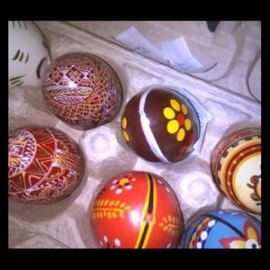 vintage Ukrainian hand painted eggs